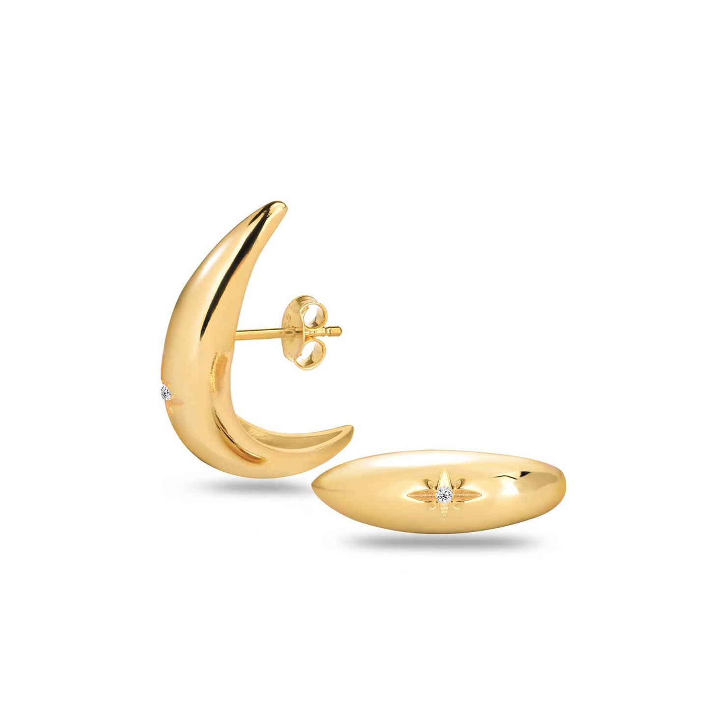 Stargazer Ear Lobe Cuff Stud Earrings